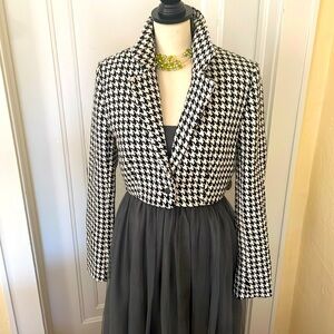 NWOT Wayf Modern Houndstooth Cropped Low Cut Jacket size S/M